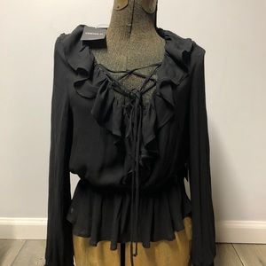 NWT forever 21 sheer black top! Size M